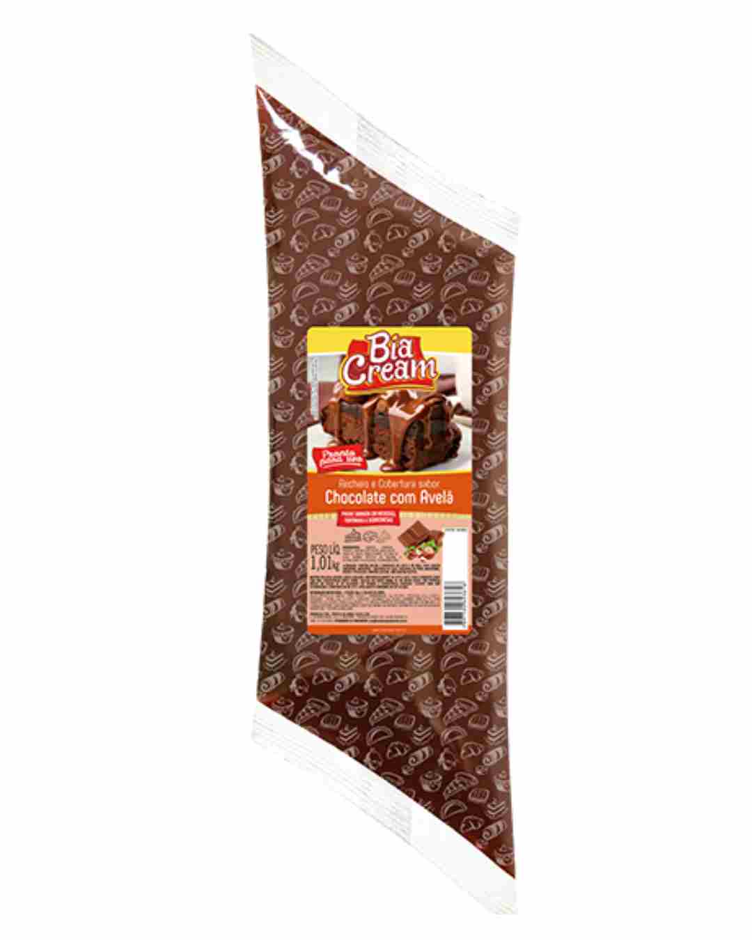 Recheio e cobertura Chocolate e avelã Bisn Bia Cream 1,01kg